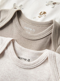 NAME IT 3-Pak Body Kortærmet Animal Peyote Melange